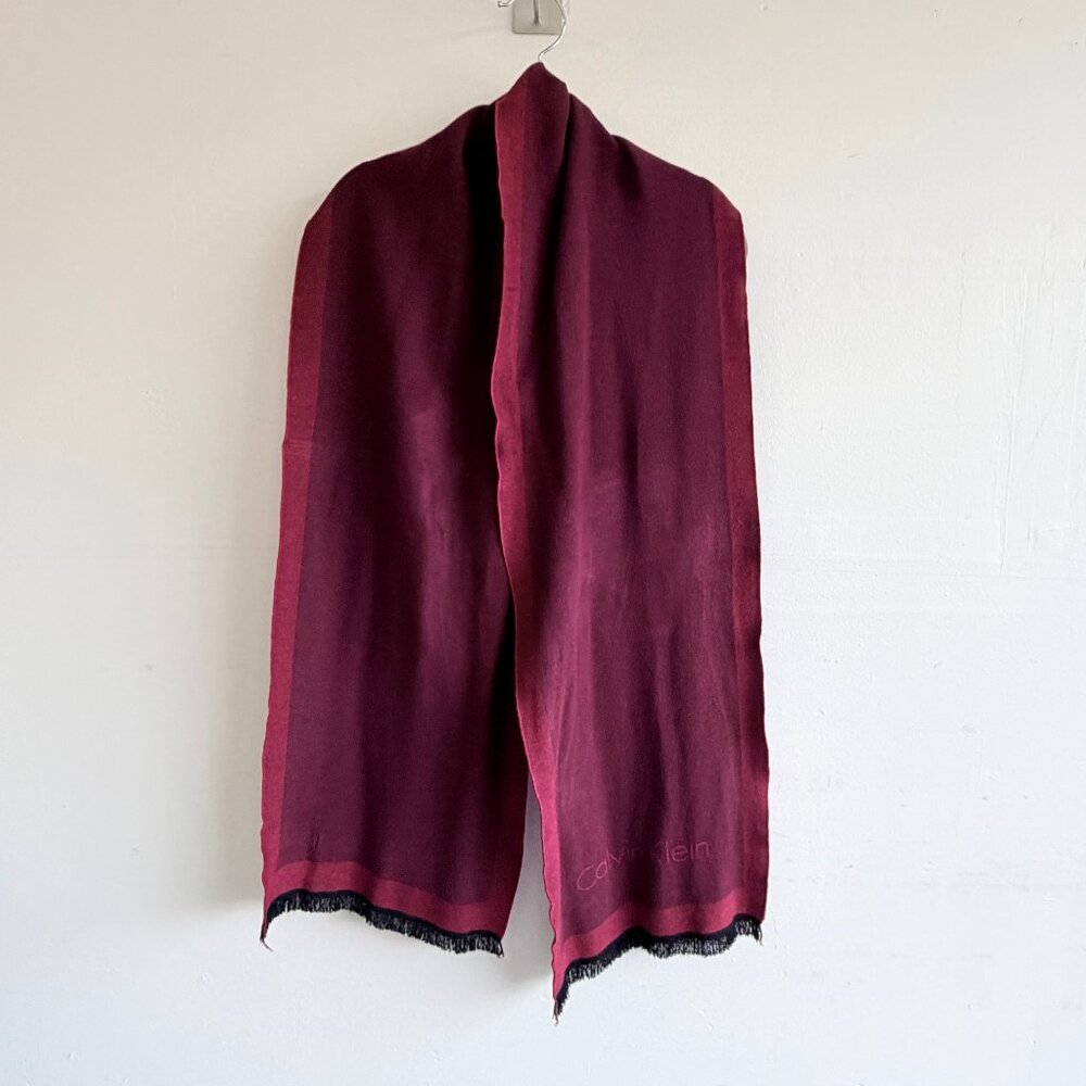 Calvin Klein Burgundy Knit Scarf